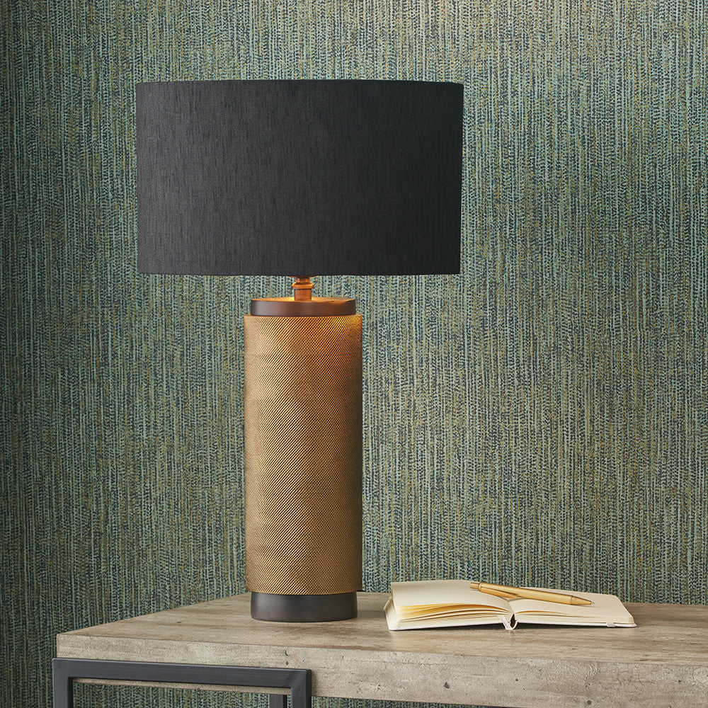 Aurelio Brass & Black Metal Textured Table Lamp - Base Only